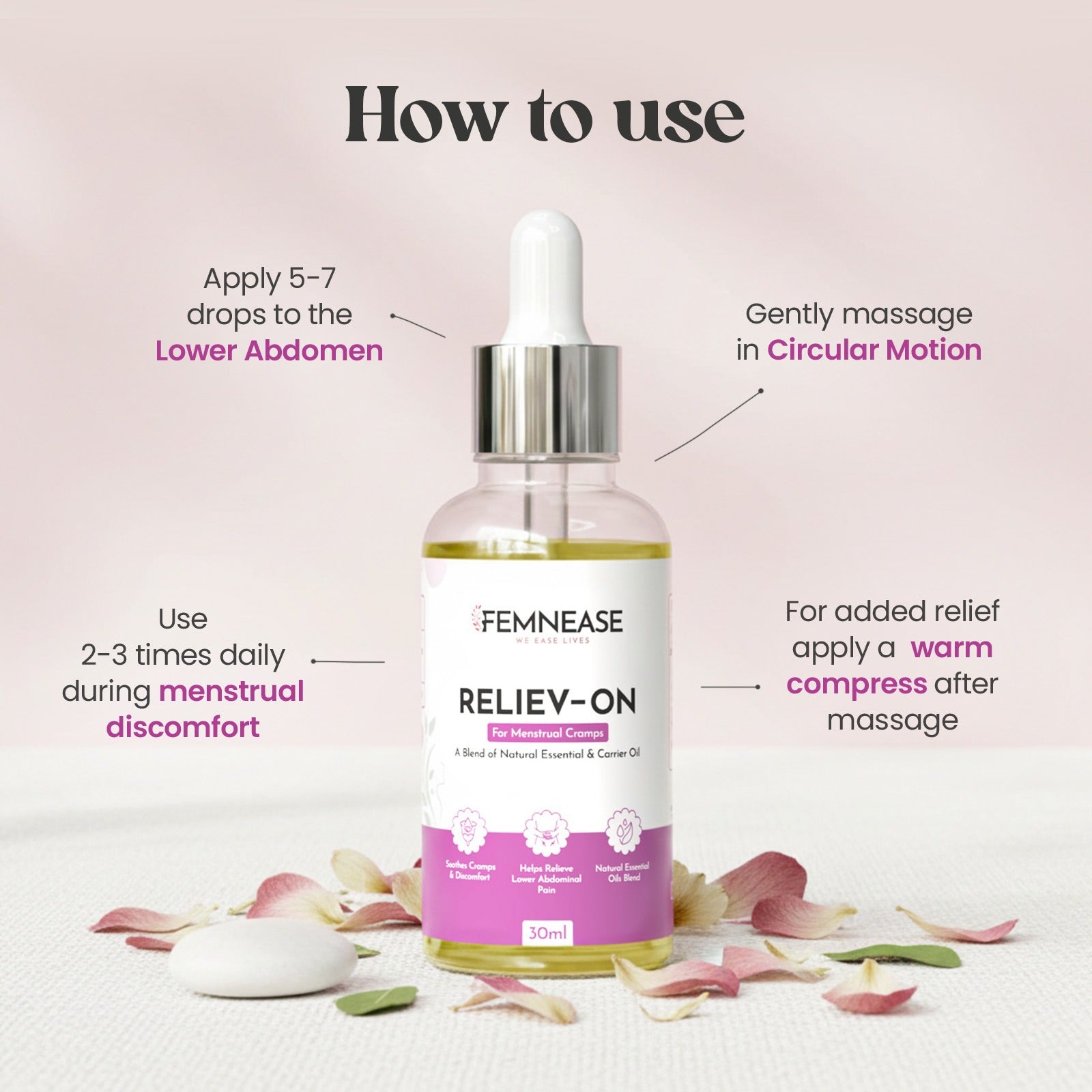 RELIEV-ON Essential Oil Blend 30ml by FEMNEASE