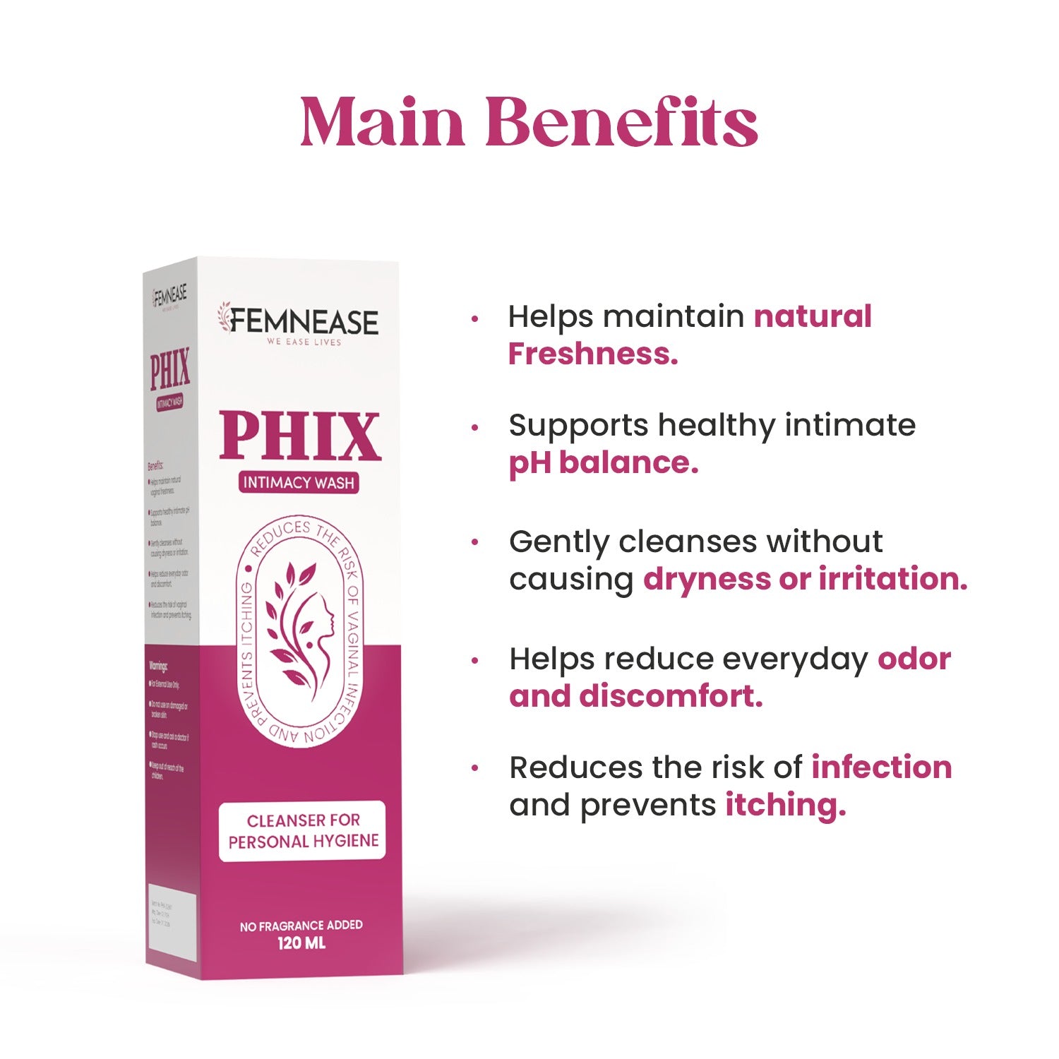 PHIX Intimacy Wash 120ml by FEMNEASE